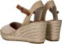 Tamaris Beige Suede Espadrille Sleehak met Leren Voetbed Beige Dames - Thumbnail 9