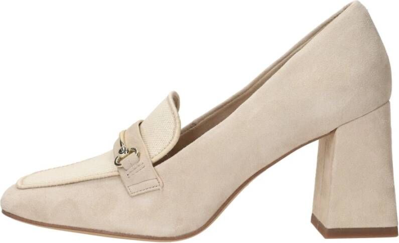 tamaris Beige Suède Pump met Gouden Detail Beige Dames