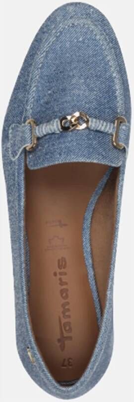 Tamaris Blauwe Denim Mocassins met Gespdetail