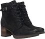 Tamaris Zwarte leren veterschoen met gouden details Zwart Dames - Thumbnail 13