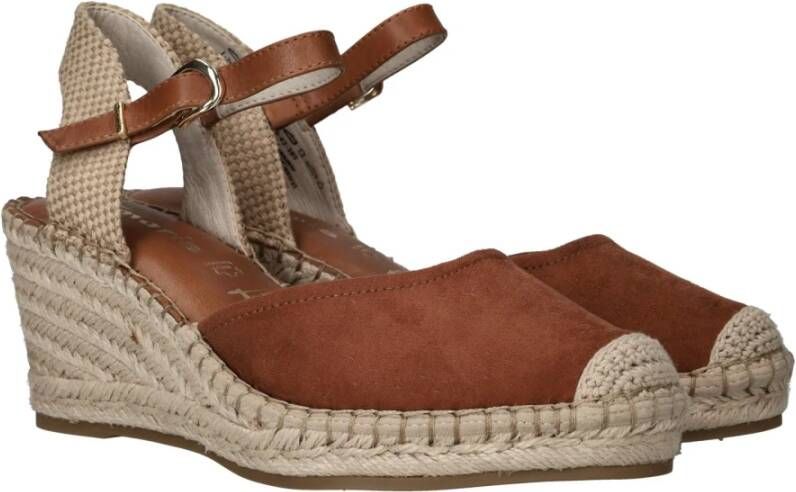 tamaris Bruine Suède Espadrille Sleehakken Brown Dames