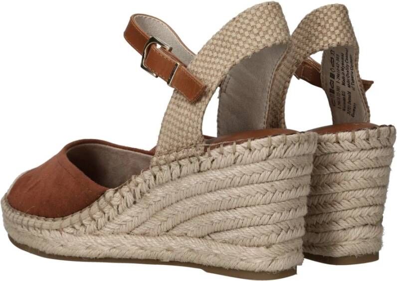 tamaris Bruine Suède Espadrille Sleehakken Brown Dames