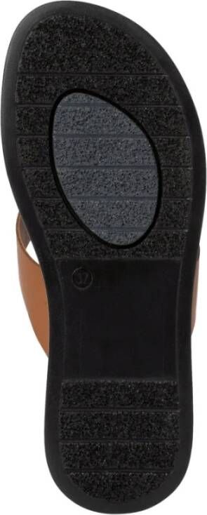 tamaris Casual open slippers leer Bruin Dames