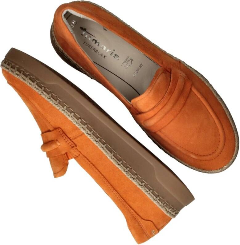 tamaris Comfortabele Oranje Suède Loafer Orange Dames