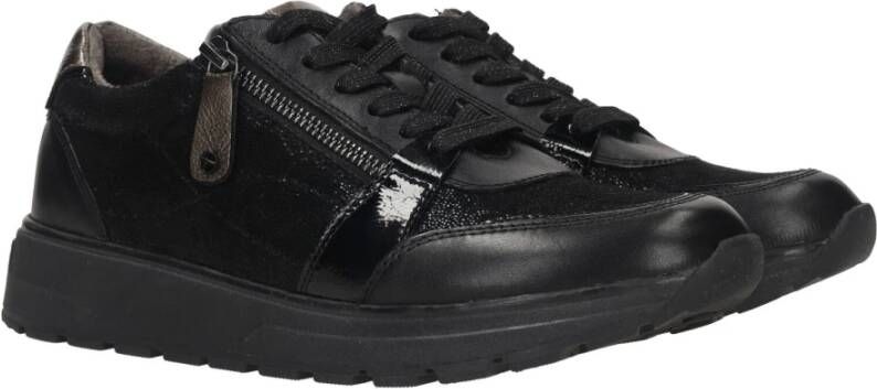 tamaris Comfortabele sneaker met glittereffect Zwart Dames