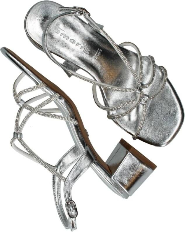 tamaris Glitter Vegan Hoge Hak Sandalen Gray Dames