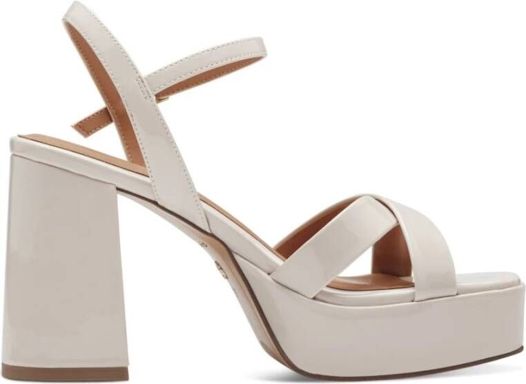 tamaris Elegante Beige Platte Sandalen Beige Dames