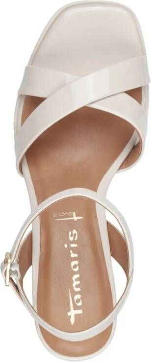 tamaris Elegante Beige Platte Sandalen Beige Dames