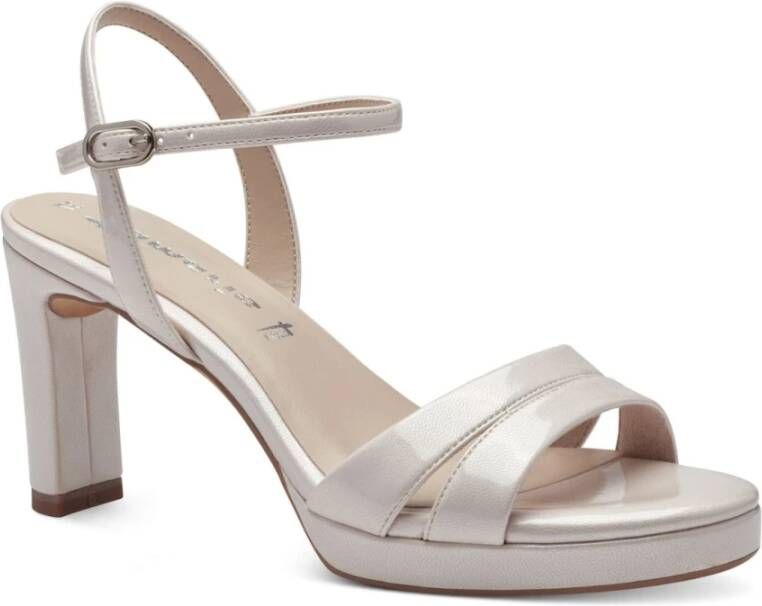 tamaris Elegante Beige Platte Sandalen Beige Dames