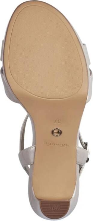 tamaris Elegante Beige Platte Sandalen Beige Dames