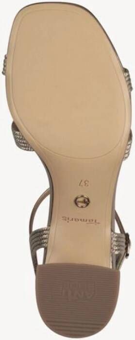 Tamaris Elegante Bronzen Sandalen met Blokhak