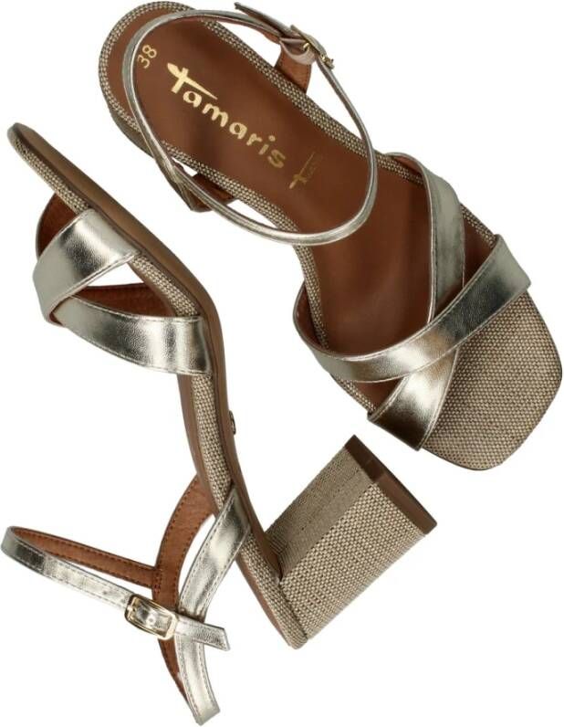 tamaris Elegante Metallic Vegan Sandalette Yellow Dames