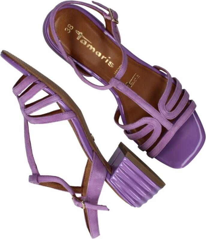 tamaris Elegante paarse sandalette met trendy hak Purple Dames