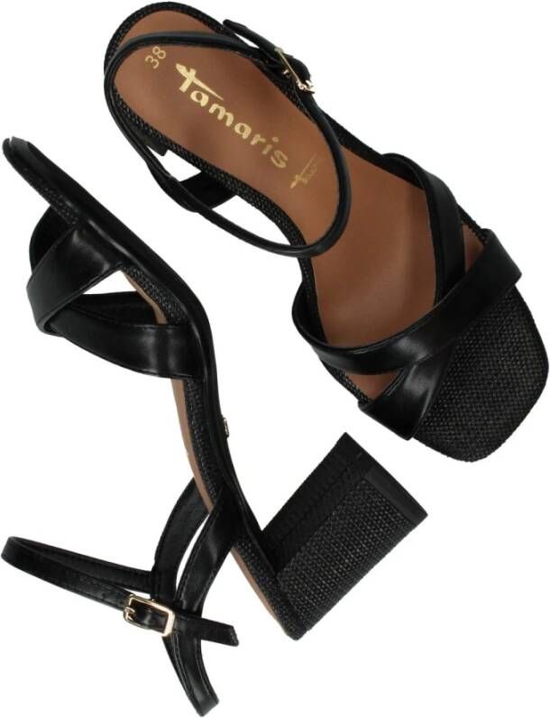 tamaris Elegante Vegan Zwarte Sandalette Black Dames