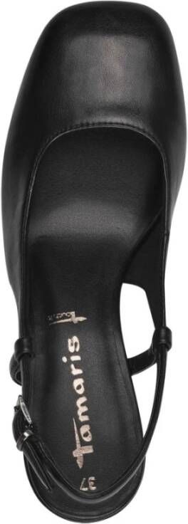 tamaris Elegante Zwarte Platte Sandalen Black Dames