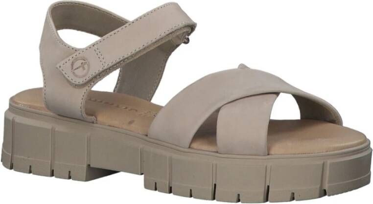 tamaris Flat Sandals Beige Dames