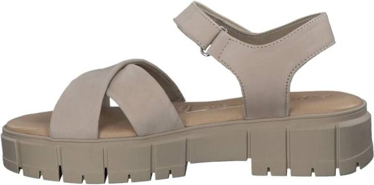 tamaris Flat Sandals Beige Dames