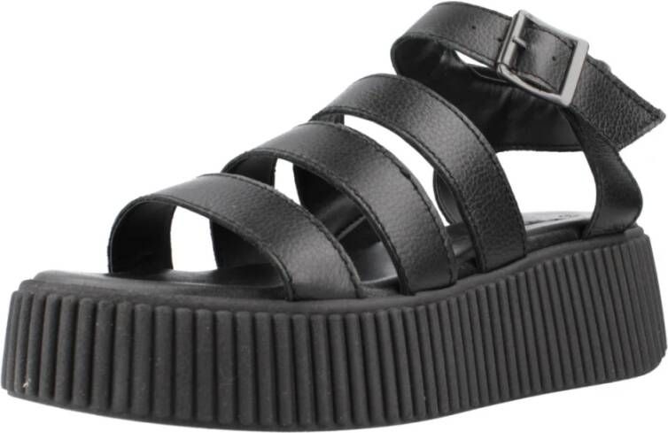 tamaris Stijlvolle Platte Sandalen voor Vrouwen Black Dames