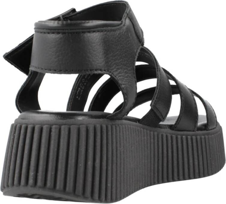 tamaris Stijlvolle Platte Sandalen voor Vrouwen Black Dames