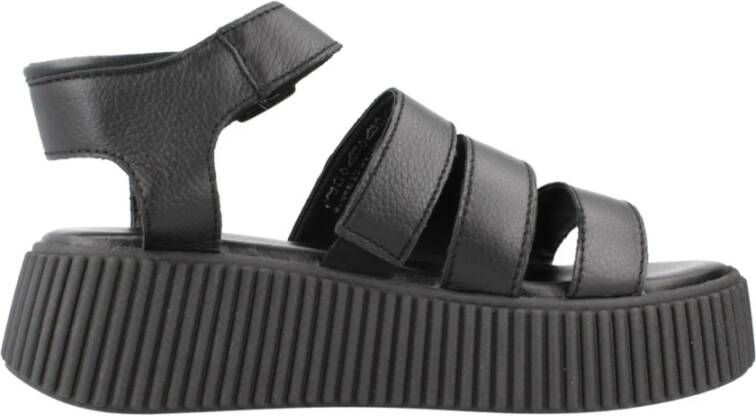 tamaris Stijlvolle Platte Sandalen voor Vrouwen Black Dames