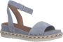 Tamaris Blauwe Leren Platte Sandalen voor Dames Blue Dames - Thumbnail 3