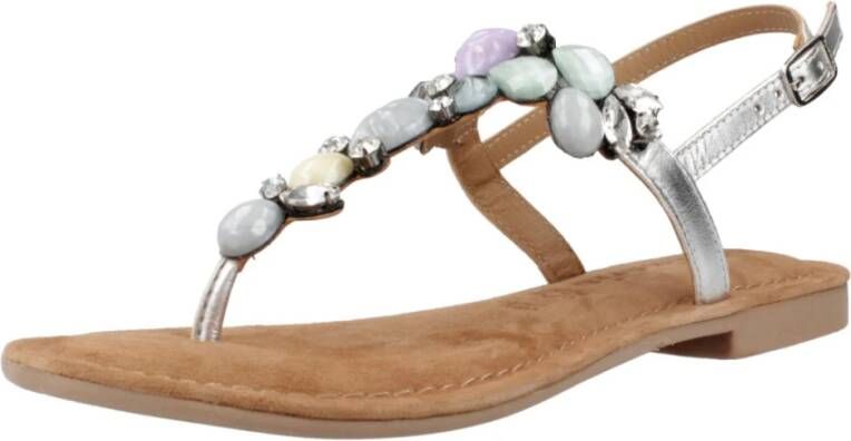 tamaris Stijlvolle Platte Sandalen voor Vrouwen Gray Dames