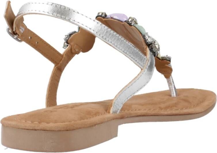 tamaris Stijlvolle Platte Sandalen voor Vrouwen Gray Dames