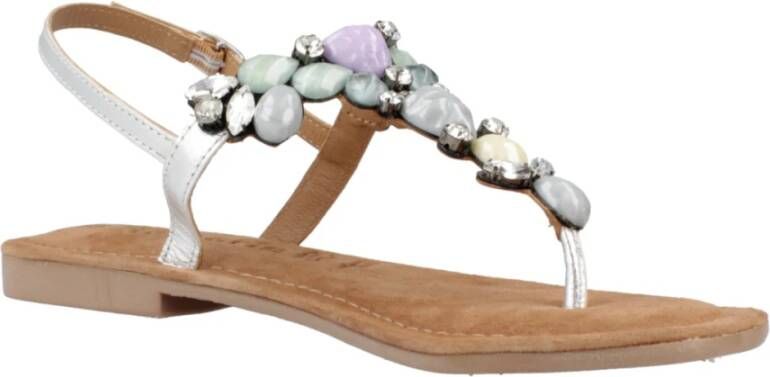 tamaris Stijlvolle Platte Sandalen voor Vrouwen Gray Dames