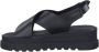 Tamaris Zwarte Leren Platte Sandalen Black Dames - Thumbnail 9