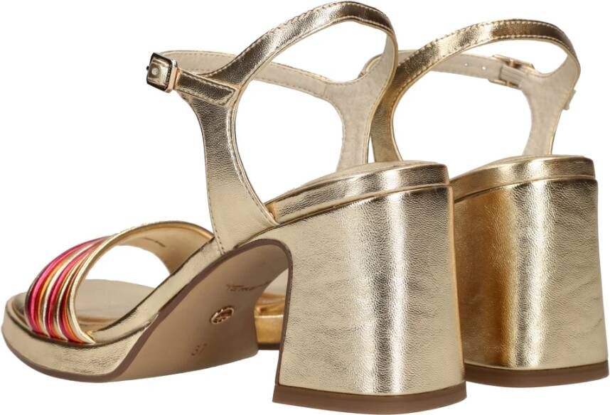 tamaris Metallic Gouden Sandalette Vegan Zomer Look Multicolor Dames