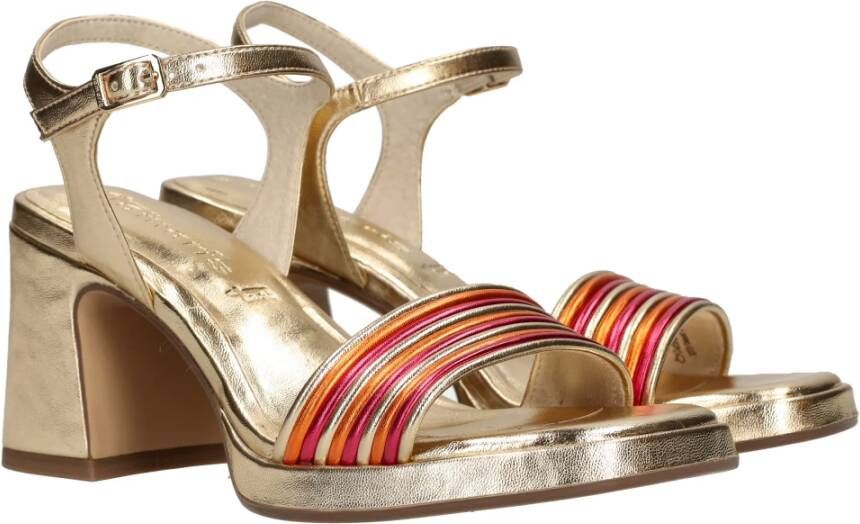 tamaris Metallic Gouden Sandalette Vegan Zomer Look Multicolor Dames
