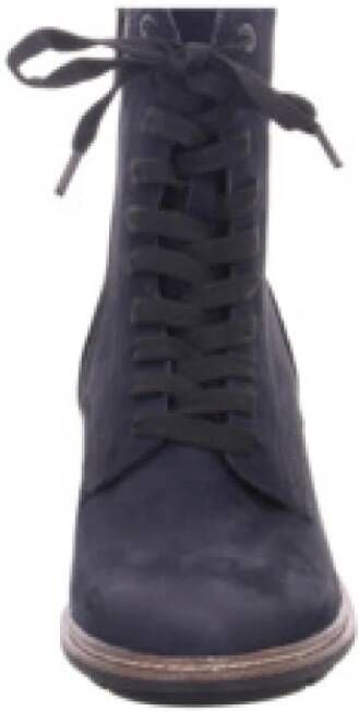 Tamaris Nubuck Leren Blauwe Enkellaarzen