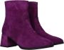 Tamaris Paarse Leren Enkellaars met Trendy 6cm Hak en Rits Paars Dames - Thumbnail 16