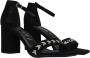 Tamaris Stijlvolle zwarte leren hoge hak sandalen Black Dames - Thumbnail 79