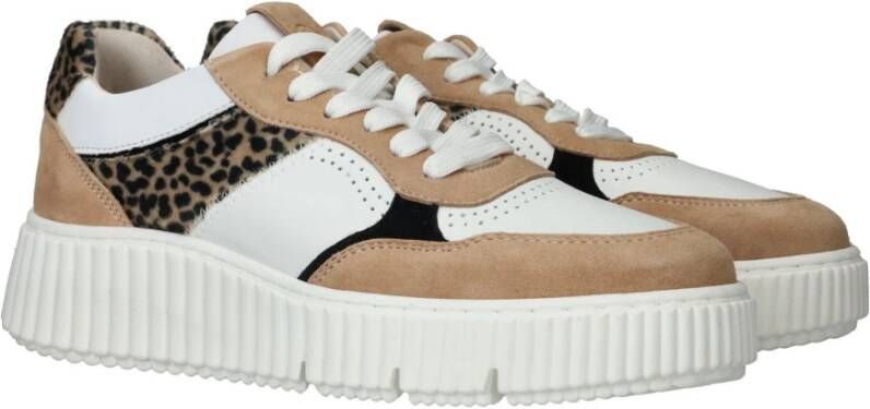 tamaris Sneaker met Geribbelde Platformzool en Beige Accenten Multicolor Dames