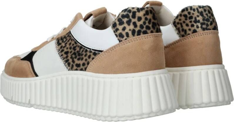 tamaris Sneaker met Geribbelde Platformzool en Beige Accenten Multicolor Dames