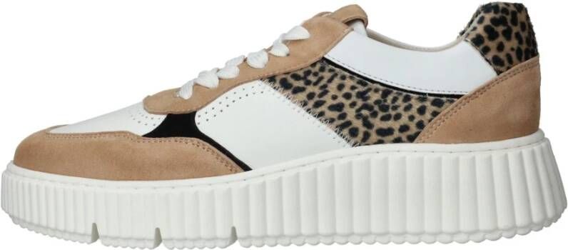 tamaris Sneaker met Geribbelde Platformzool en Beige Accenten Multicolor Dames