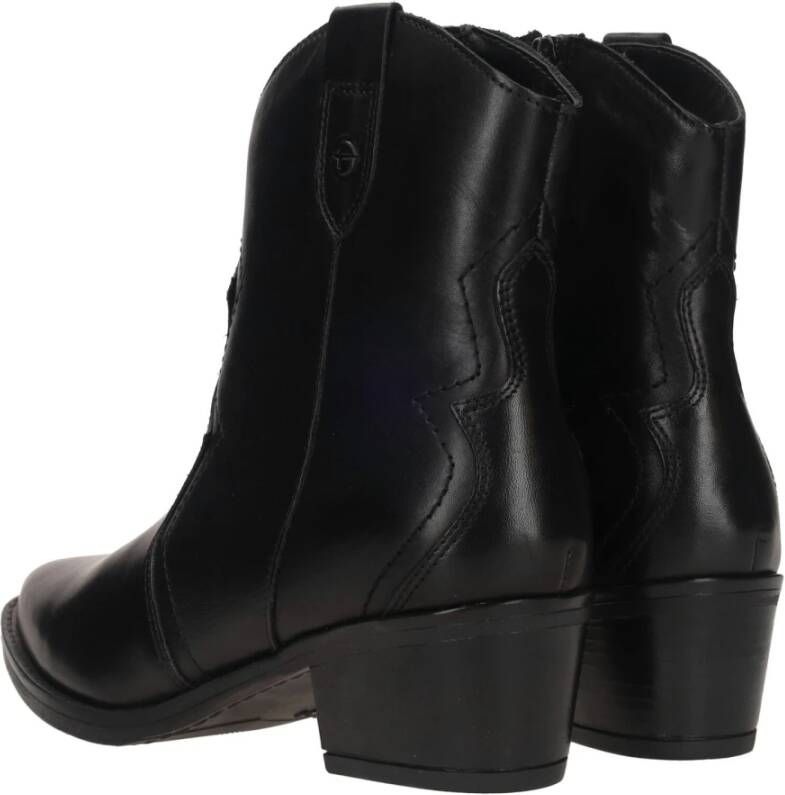 tamaris Stevige Westernboot van Zwart Leer Zwart Dames