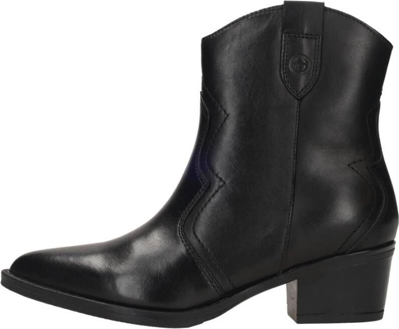 tamaris Stevige Westernboot van Zwart Leer Zwart Dames