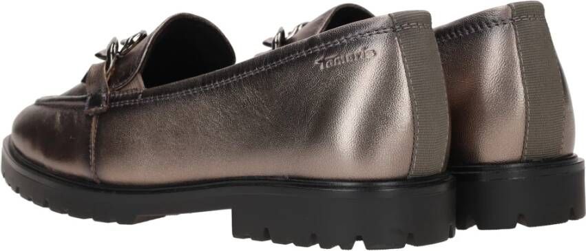 tamaris Stijlvolle Loafer in Metallic Zilver Gray Dames