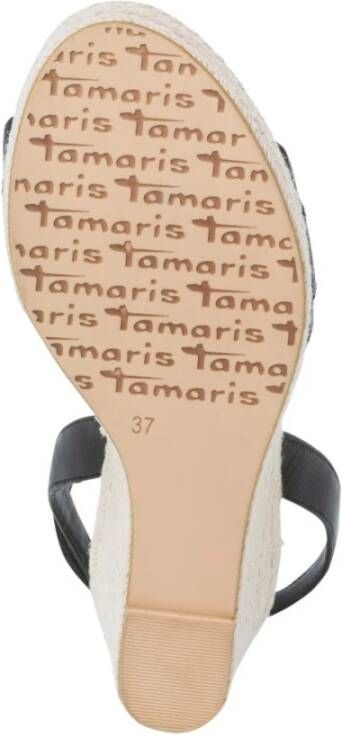 Tamaris Stijlvolle Zwarte Sandalen met Open Teen
