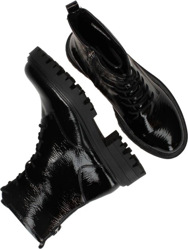 tamaris Stijlvolle zwarte vegan veterlaarzen Black Dames