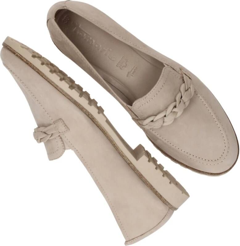tamaris Taupe Leren Instappers Beige Dames