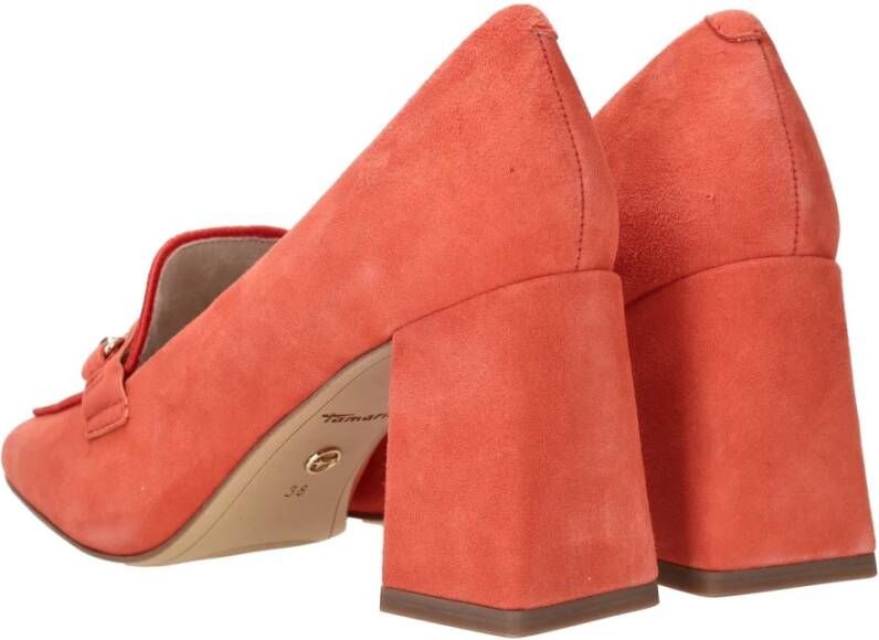 tamaris Trendy Oranje Suède Pump met Zilveren Detail Orange Dames