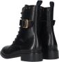 Tamaris Zwarte leren veterschoen met gouden details Zwart Dames - Thumbnail 19