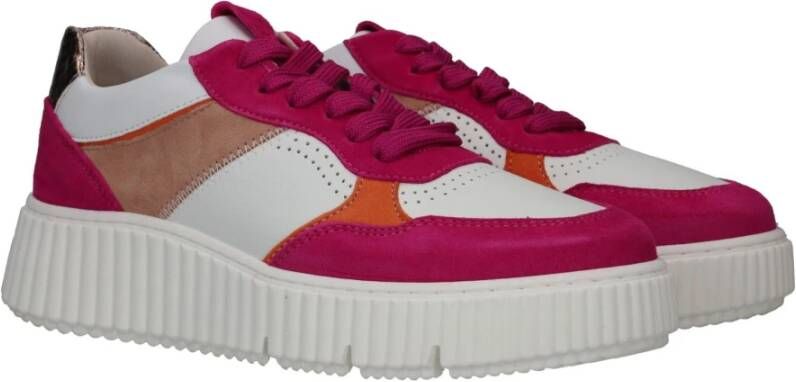 tamaris Geribbelde Platform Sneaker met Beige Accents Multicolor Dames