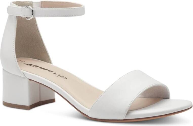 tamaris Witte Casual Platte Sandalen White Dames