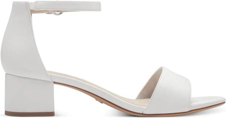 tamaris Witte Casual Platte Sandalen White Dames