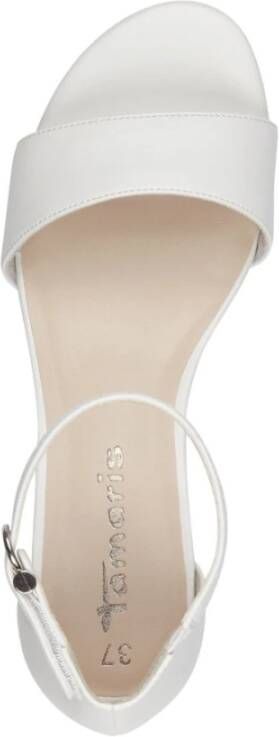 tamaris Witte Casual Platte Sandalen White Dames