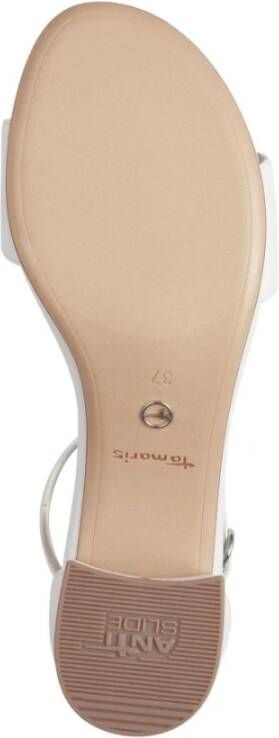 tamaris Witte Casual Platte Sandalen White Dames